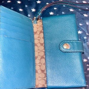 Teal Coach wrist wallet